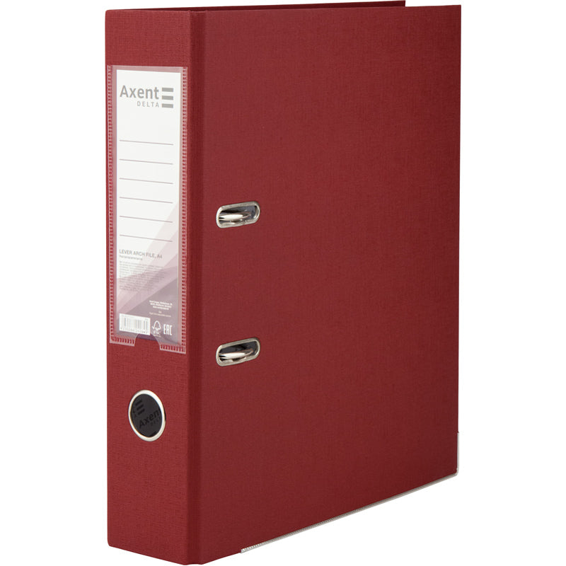Lever-arch file Axent Delta D1714-37P, 7,5 cm, one-sided, non-assembled, bordo