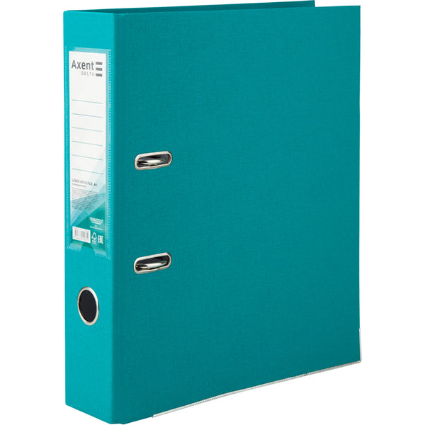 Lever-arch file Axent Delta D1714-16P, 7,5 cm, one-sided, non-assembled, turquoise