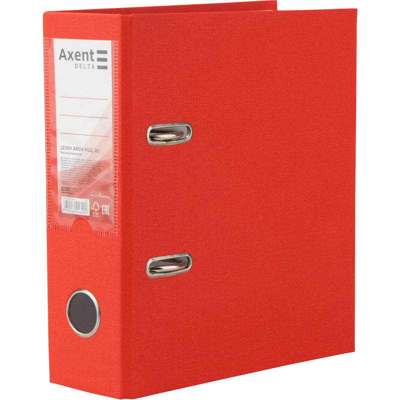 Lever-arch file Axent Delta D1718-06P, A5, 7,5 cm, non-assembled, red