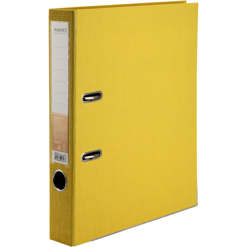 Lever-arch file Axent Prestige+ 1721-08P-A, 5 cm, double-sided, non-assembled, yellow
