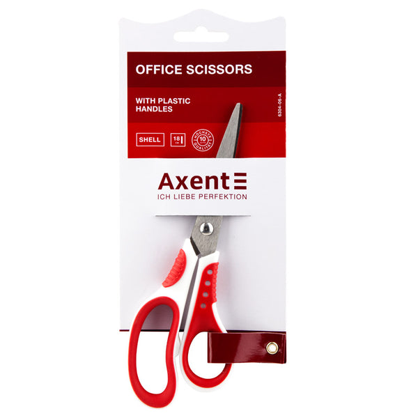 Scissors Axent  Shell 6304-06-A, 18 cm, white-red