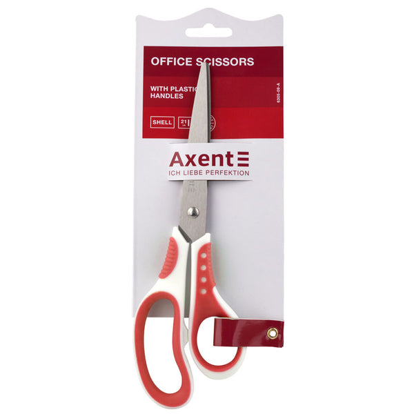 Scissors Axent  Shell 6305-06-A, 21 cm, white-red