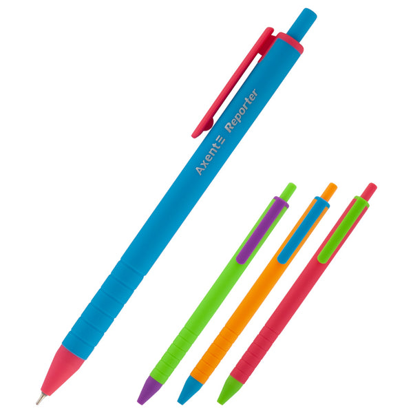 Długopis olejowy Axent Reporter Color AB1069-02-A, automatyczny, niebieski
