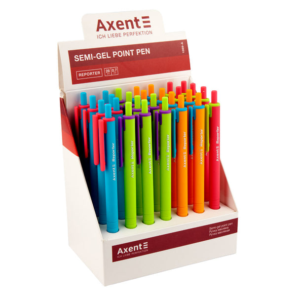 Długopis olejowy Axent Reporter Color AB1069-02-A, automatyczny, niebieski