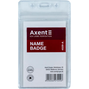 Identyfikator pionowy Axent 4529-A, zamek zip lock, transparentny (54х82mm)