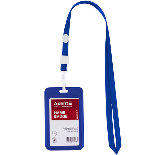 Lanyard with carabiner for badge Axent 4531-02-A, blue