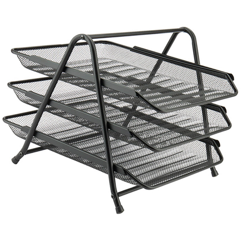 Document tray Axent 2122-01-A, horizontal, 3-in-1, metal, black