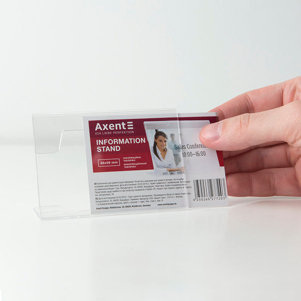 Information card stand Axent 4535-A, 88*59 mm, one-sided
