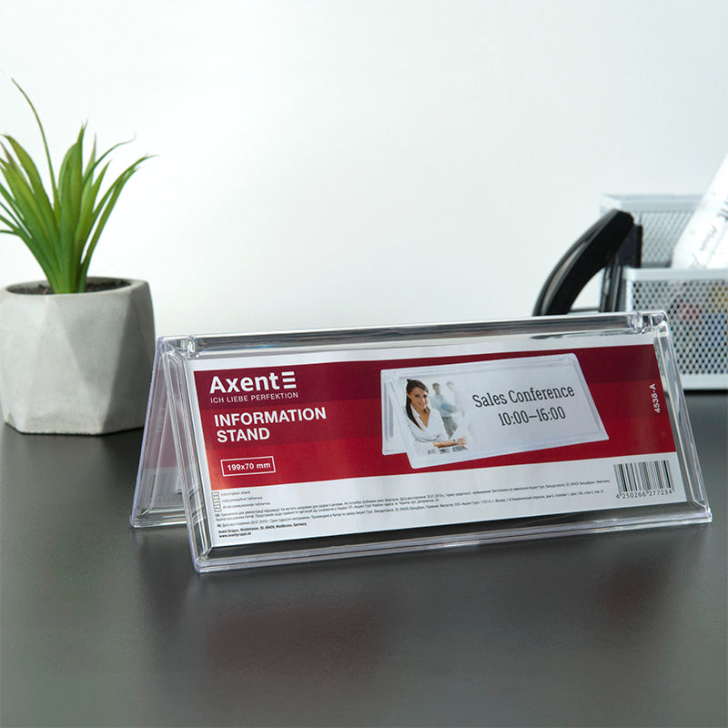 Information card stand Axent 4538-A, 199*70 mm