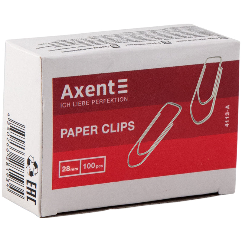 Nickel paper clips Axent 4113-A, 5-angle, 28 mm, 100 pcs.