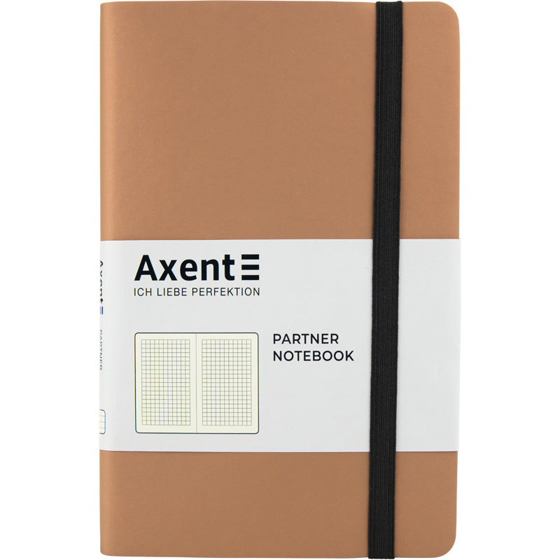 Notebook Axent Partner Soft 8206-35-A, 125*195 mm, 96 sheets, squared paper, gold