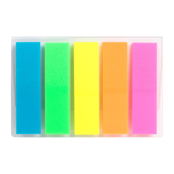 Page markers Delt D2450-01, 12х45 mm, 125 pcs., 5 neon colours 