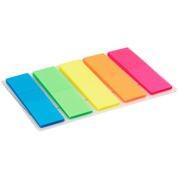 Page markers Delt D2450-01, 12х45 mm, 125 pcs., 5 neon colours 