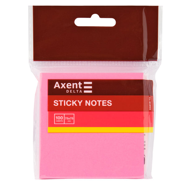Sticky notes Delta D3414-13, 75x75 mm, 100 sheets, bright pink