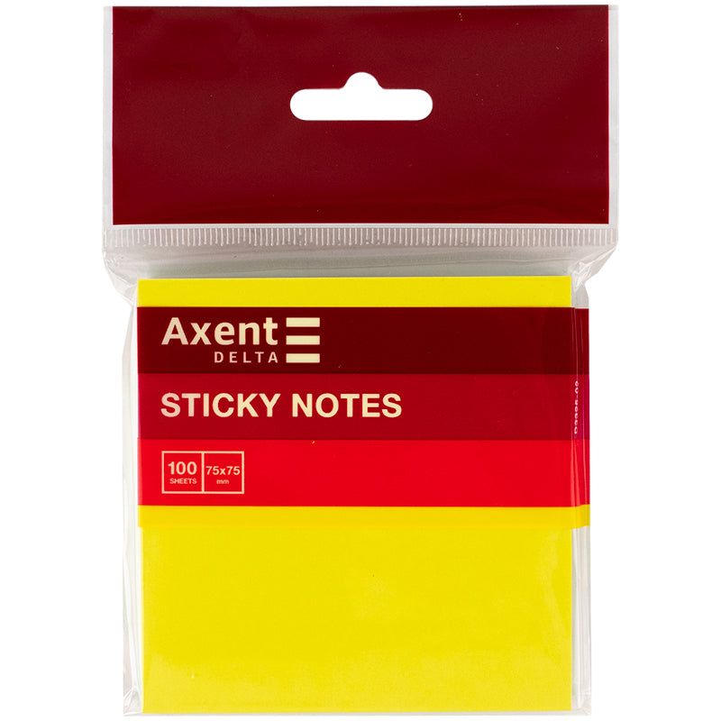 Sticky notes Delta D3325-02, 75x75 mm, 100 sheets, neon