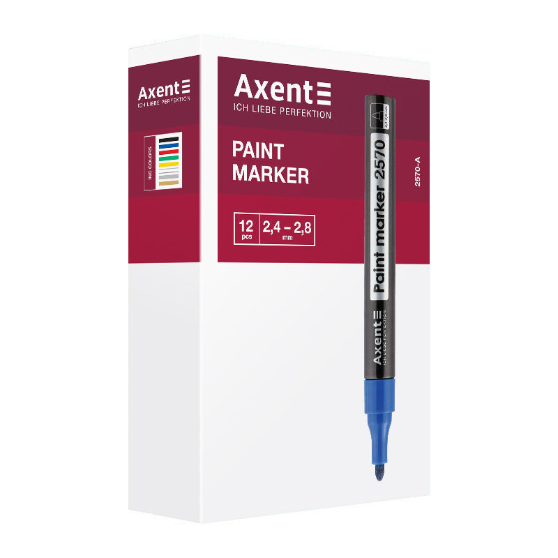 Marker Axent Paint 2570-A, 2,4-2,8 mm, round, silver