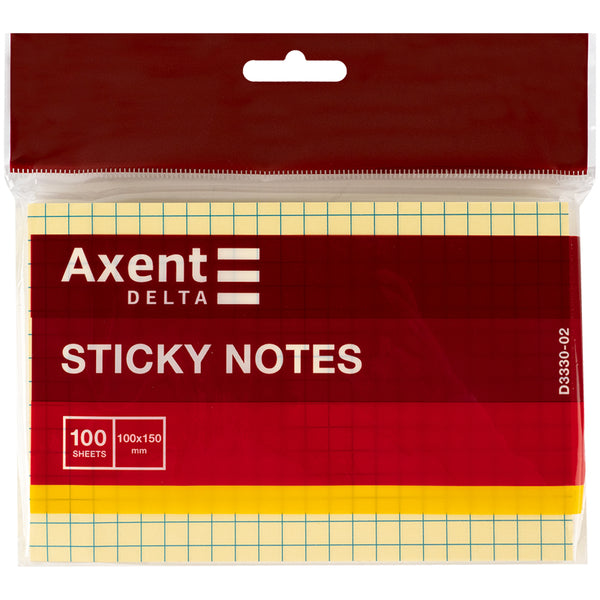 Sticky notes Delta D3330-02, squared, 100x150 mm, 100 sheets 
