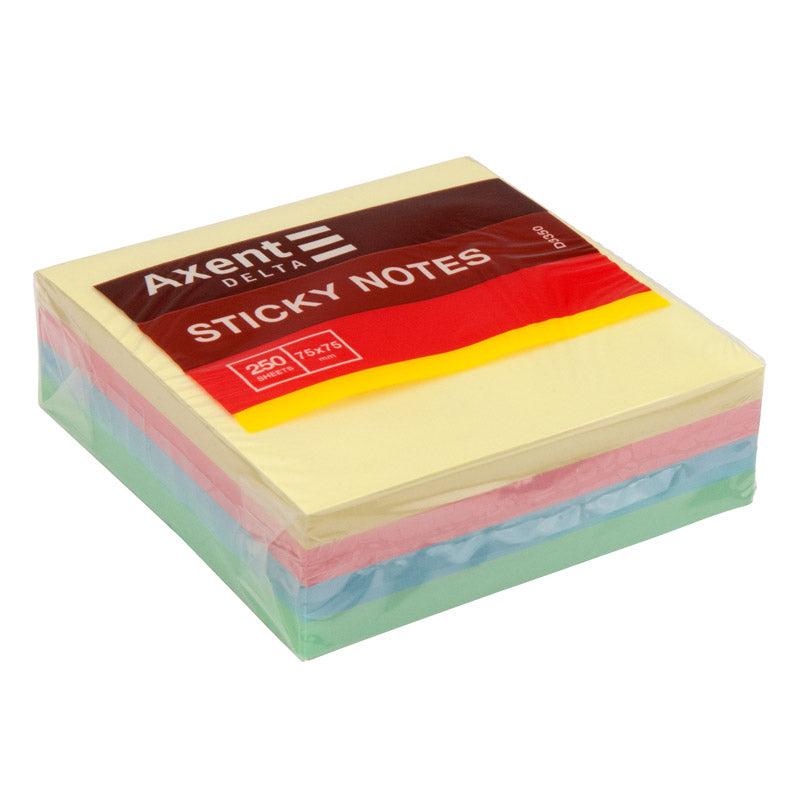 Sticky notes Delta D3350, 75x75 mm, 250 sheets, pastelle