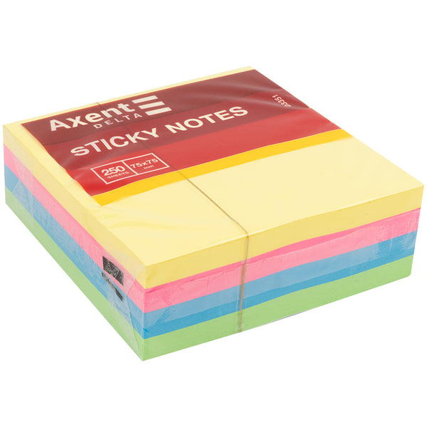 Blok karteczek samoprzylepnych Delta D3351, 75x75mm, 250 arkuszy, neonowy