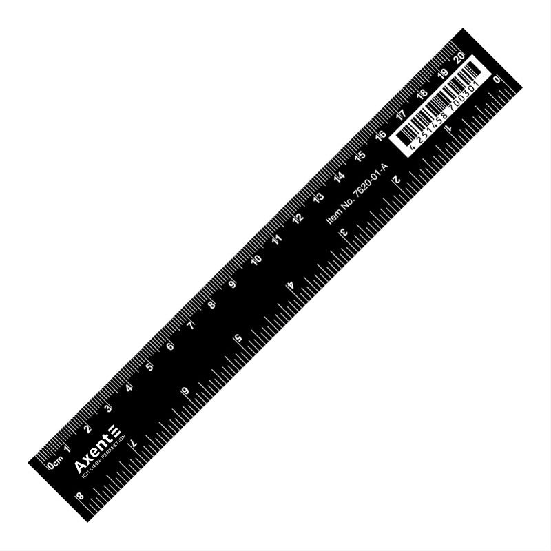Ruler Axent 7620-01-A, 20 cm, plastic, black
