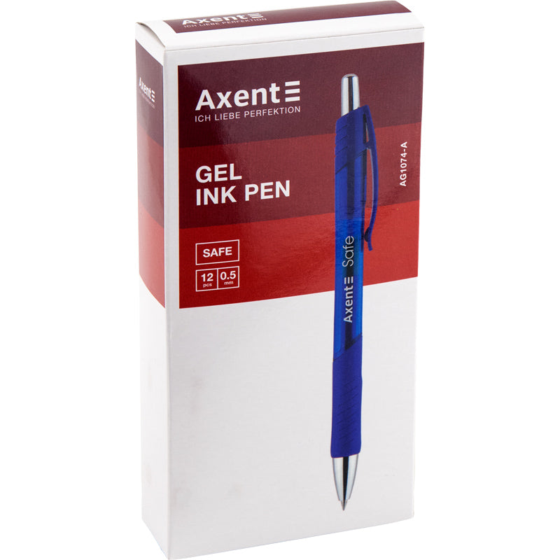 Gel pen Axent Safe AG1074-02-A, retractable, blue
