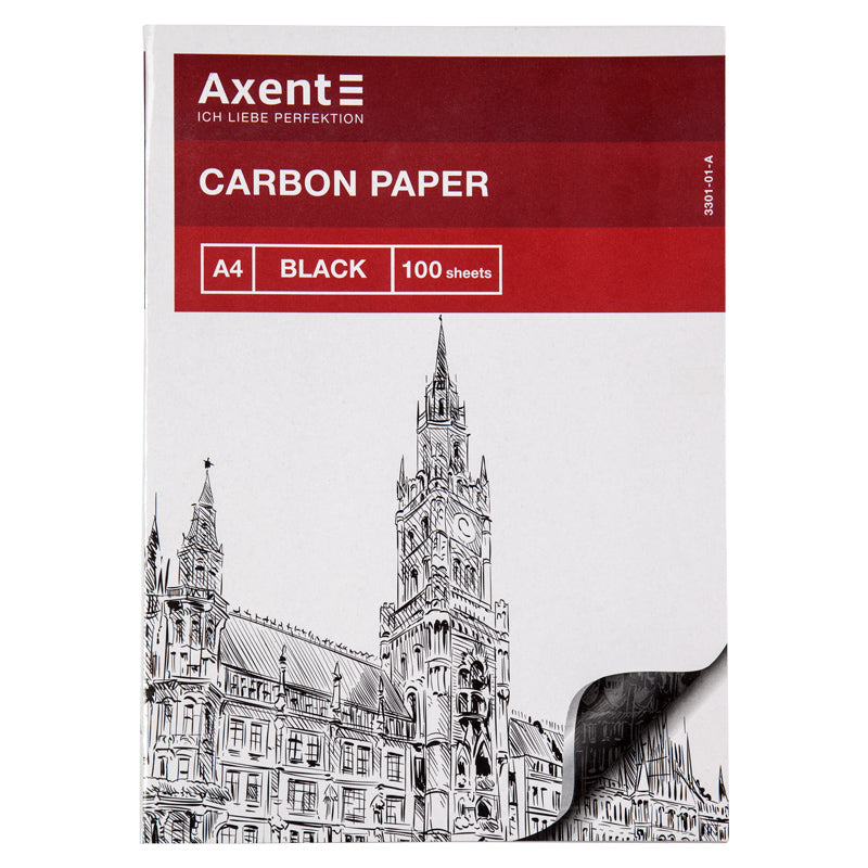 Carbon paper Axent 3301-01-A, A4, 100 sheets, black