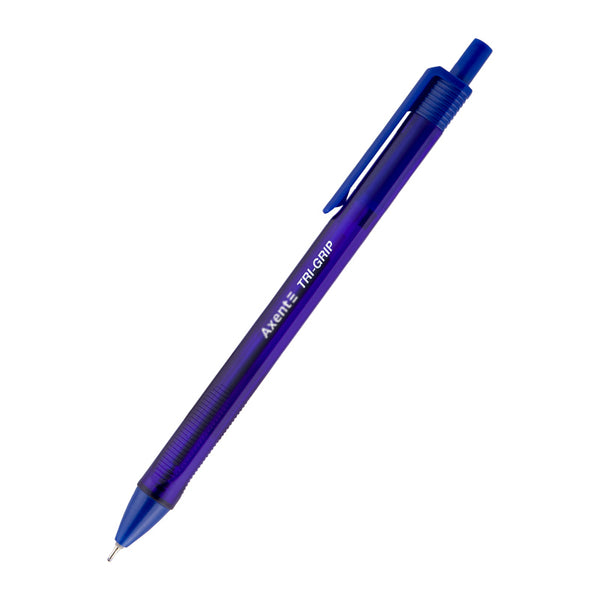 Długopis olejowy automatyczny Axent Tri-Grip AB1081-02-A, 0.7 mm, niebieski