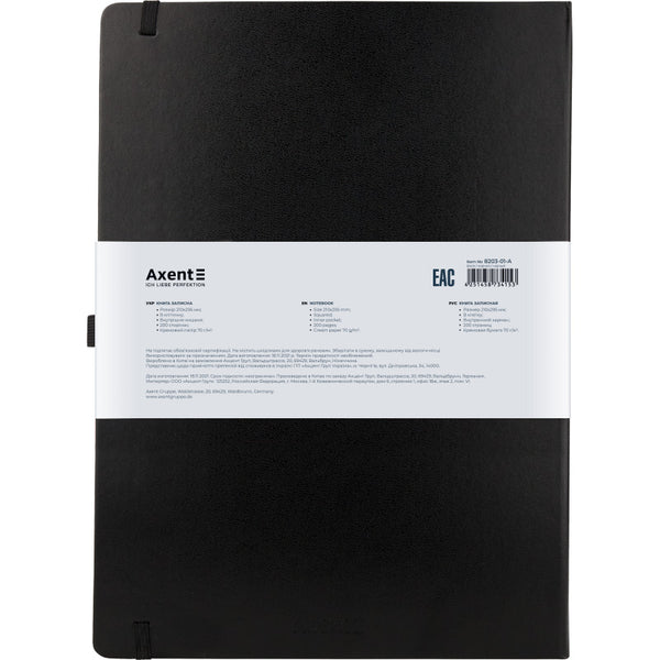 Notes Axent Partner Grand 8203-01-A, 210*295, 100 kartek kratka, czarny