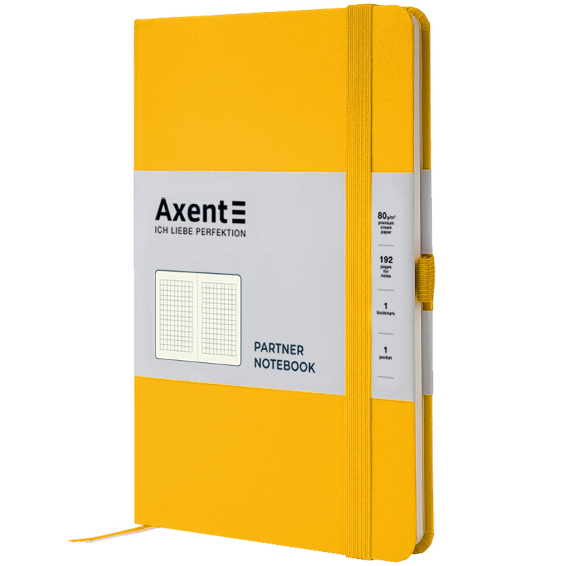 Notebook Axent Partner 8201-08-A, 125*195 mm, 96 sheets, squared, yellow