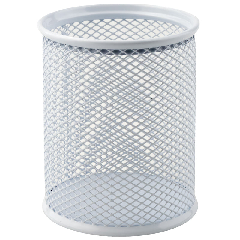 Pen stand Axent 2110-21-A, 80x80x100 mm, round, metal, white