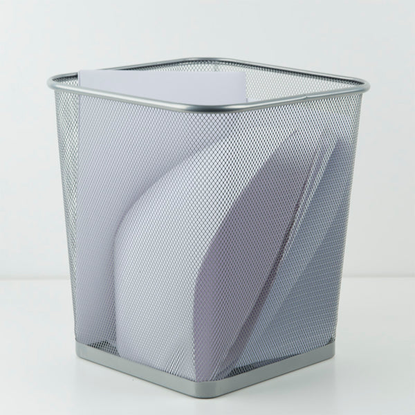Kosz na papier Axent 2124-03-A, kwadratowy, 270x300mm, metalowy, srebrny