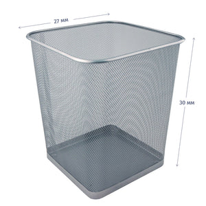 Kosz na papier Axent 2124-03-A, kwadratowy, 270x300mm, metalowy, srebrny
