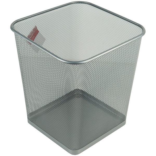 Kosz na papier Axent 2124-03-A, kwadratowy, 270x300mm, metalowy, srebrny