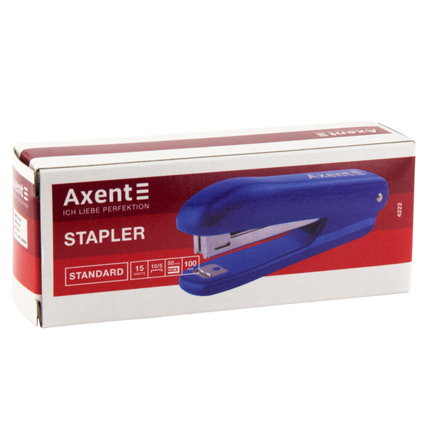 Stapler Axent Standard 4222-09-A, plastic, №10/5, 15 sheets, light green