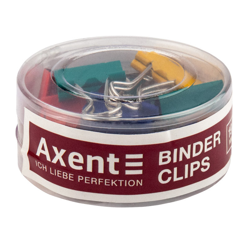 Colored binder clip Axent 4409-A, 19 mm, 12 pcs., assorted colors