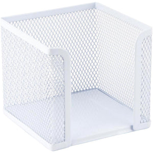 Cube paper holder Axent 2112-21-A, 100x100x100 mm, metal, white