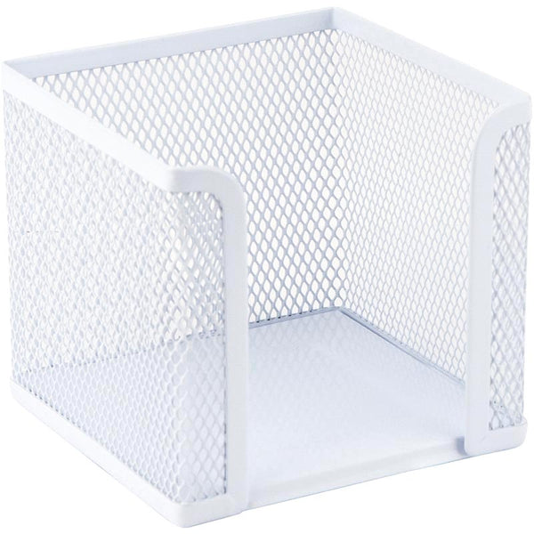 Cube paper holder Axent 2112-21-A, 100x100x100 mm, metal, white