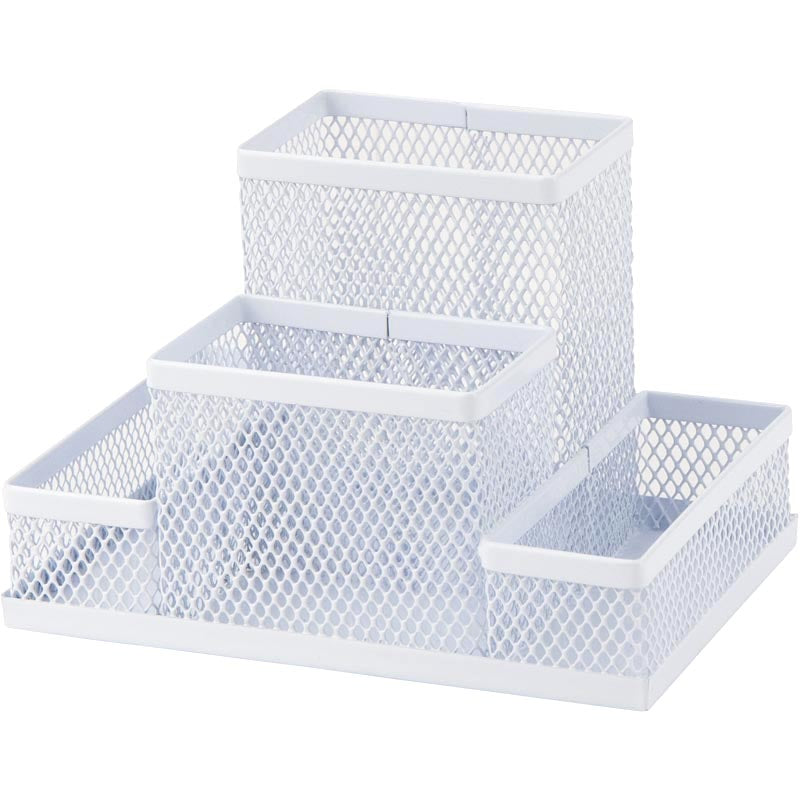 Desktop stationery organizer Axent 2117-21-A, 155x103x100 mm, metal, white