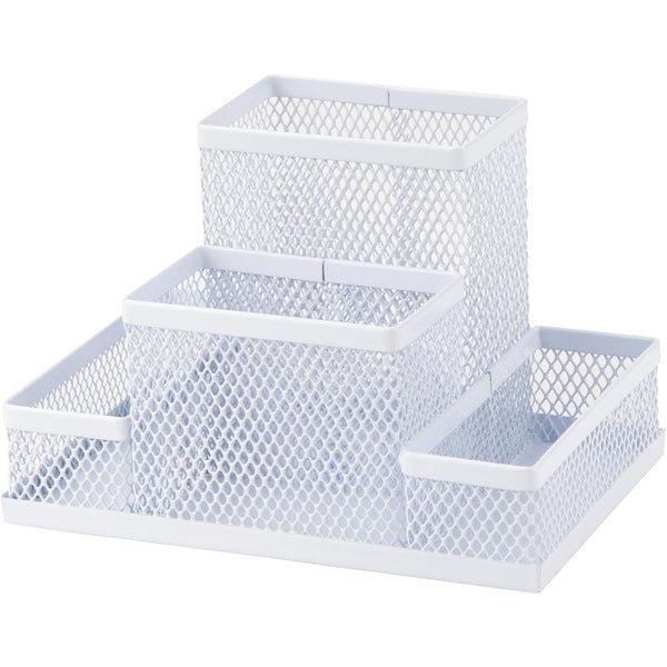 Przybornik na biurko Axent 2117-21-A, 155x103x100mm, metalowy, biały
