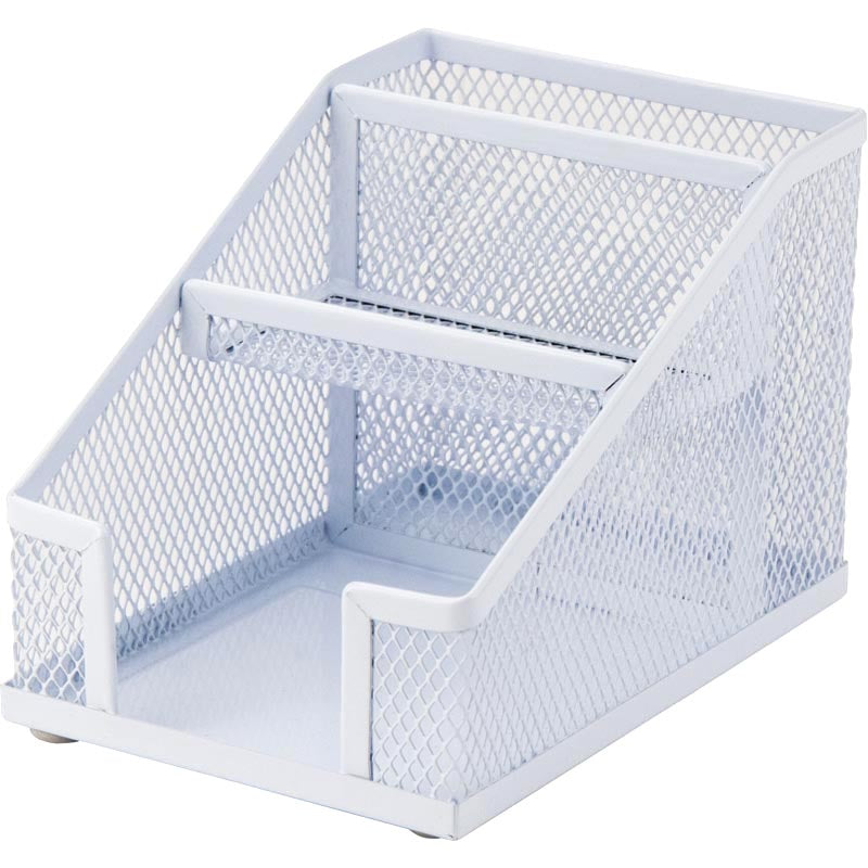 Desktop stationery organizer Axent 2118-21-A, 100x143x100 mm, metal, white