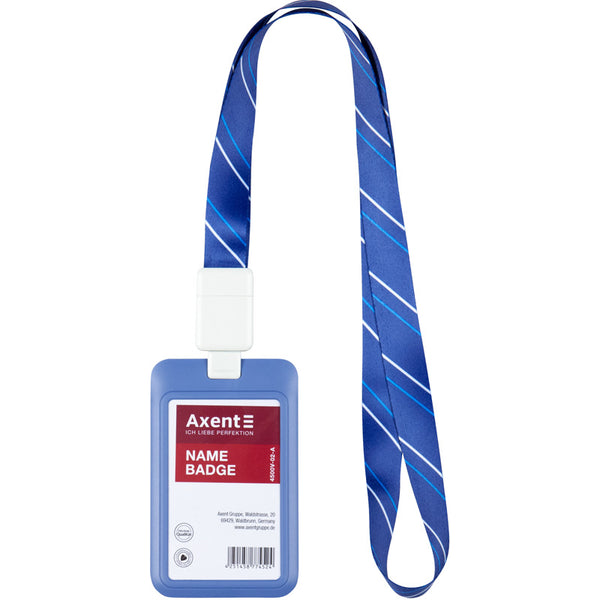 Name badge Axent 4500V-02-A, vertical, PP, navy