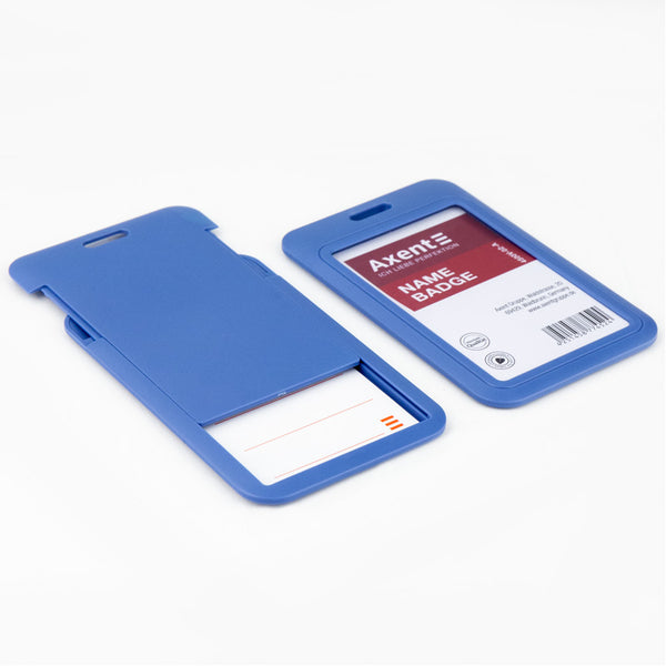 Name badge Axent 4500V-02-A, vertical, PP, navy