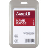 Name badge Axent 4500V-03-A, vertical, PP, light gray