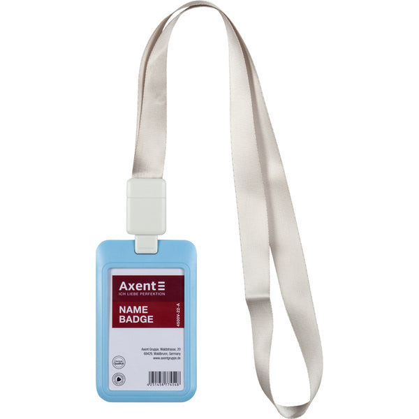 Identyfikator-suwak pionowy Axent 4500V-22-A, błękitny (54*85mm)