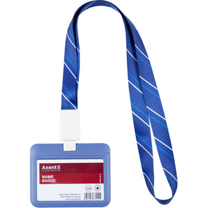 Name badge Axent 4500H-02-A, vertical, PP, navy