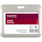 Name badge Axent 4500H-03-A, vertical, PP, gray