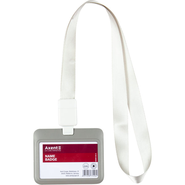 Name badge Axent 4500H-03-A, vertical, PP, gray