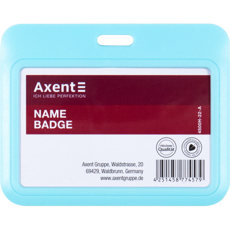 Name badge Axent 4500H-22-A, vertical, PP, light blue