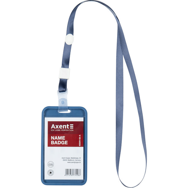 Name badge Axent SoftTouch 4550V-02-A, vertical, PP, navy
