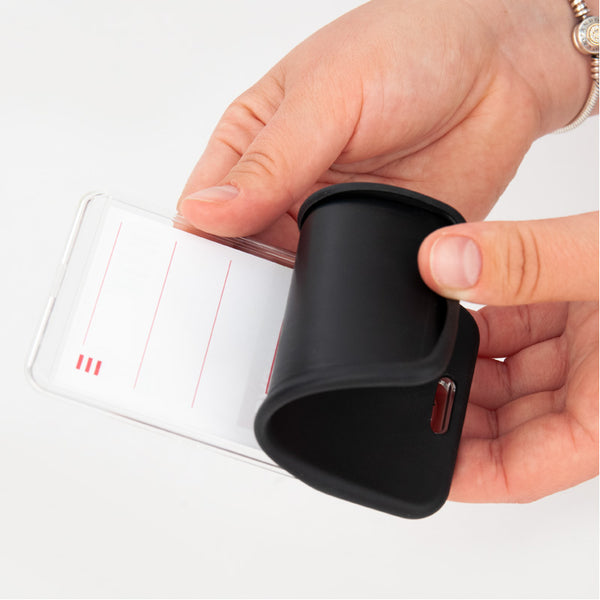 Name badge Axent SoftTouch 4550V-01-A, vertical, PP, black